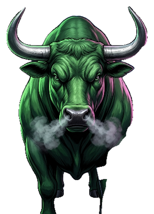 Hood's Bull, a green bull breathing steam